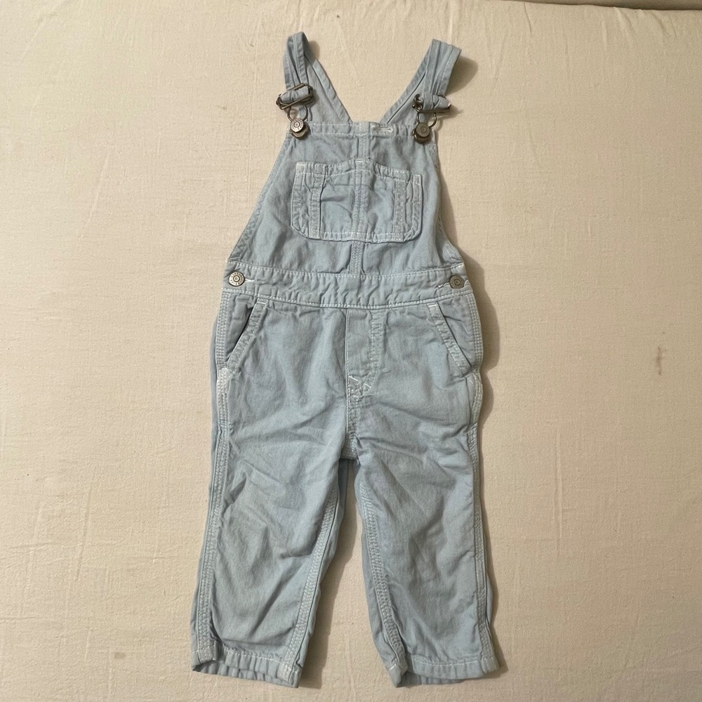 Gymboree Baby Denim Overalls Light Blue Adjustable Straps 12-18 Months